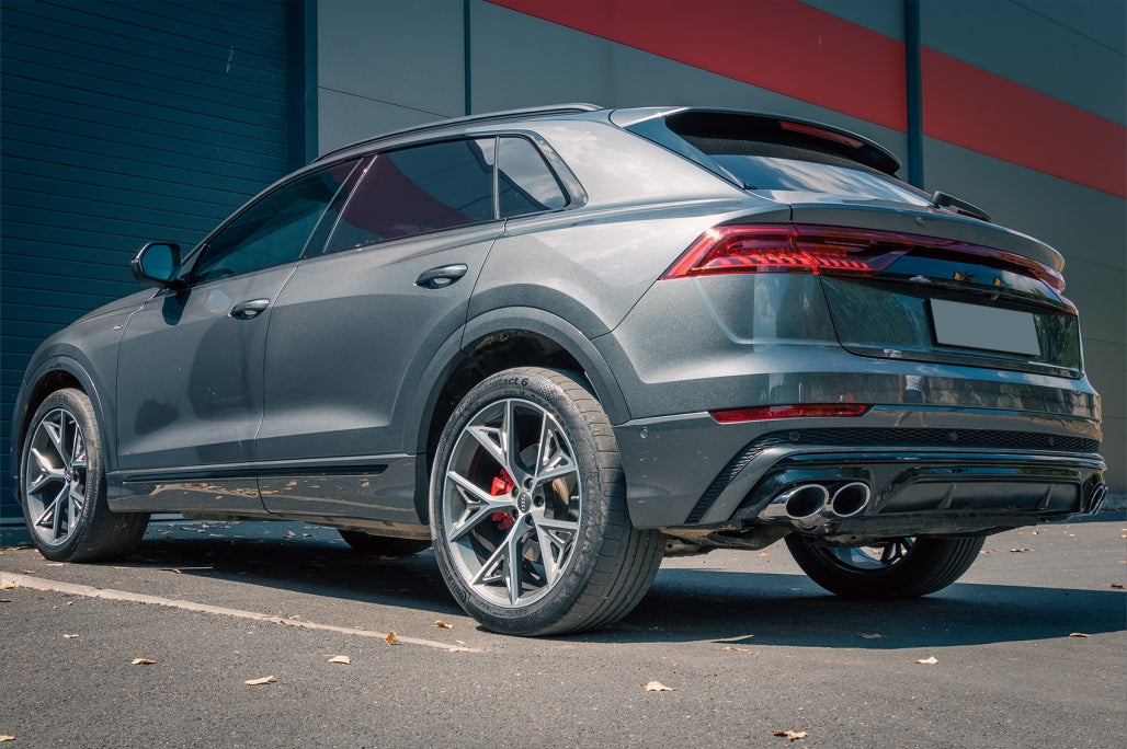 Rear Bumper Spoiler Valance Diffuser Double Outlet Suitable for Audi Q8 S-Line 2018