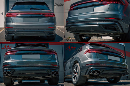 Spoiler posteriore Mantovana Diffusore Doppia Uscita adatto per Audi Q8 (2018-)