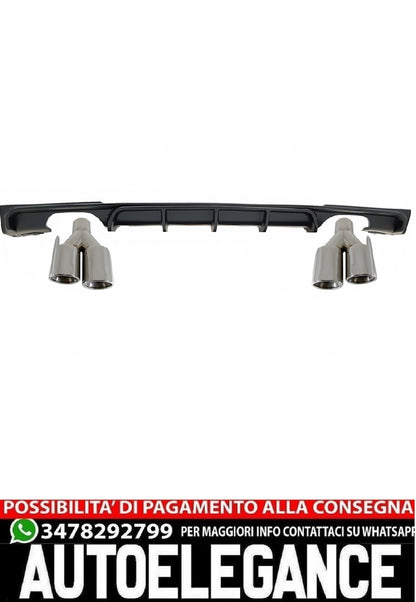 diffusore posteriore con terminali di scarico adatto per BMW Serie 3 F30 F31 (20
