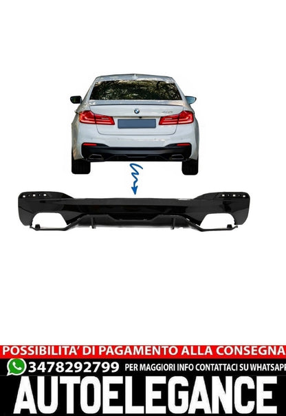 Paraurti posteriore Diffusore adatto per BMW Serie 5 G30 G31 Limousine Touring (dal 2017 in poi) M Performance Design Piano Black