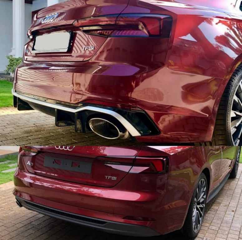 REAR BUMPER SUITABLE FOR AUDI A5 F5 2017+ RAW COMPLETE WITH DIFFUSER AND RS5 LOOK TIPPER