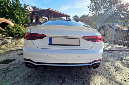REAR BUMPER SUITABLE FOR AUDI A5 F5 2017+ RAW COMPLETE WITH DIFFUSER AND RS5 LOOK TIPPER