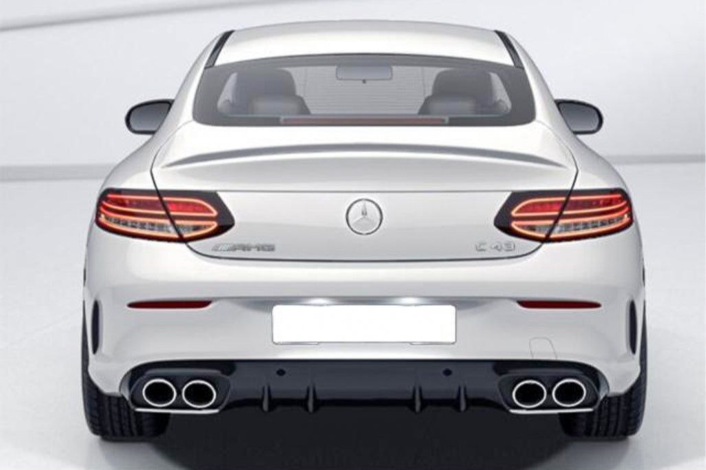 Rear Bumper+Diffuser Fit For Mercedes C-Class C205 A205 2014-2019 