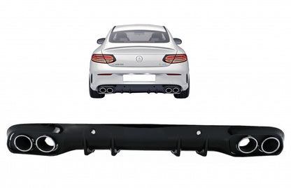Rear Bumper+Diffuser Fit For Mercedes C-Class C205 A205 2014-2019 