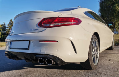 Rear Bumper+Diffuser Fit For Mercedes C-Class C205 A205 2014-2019 
