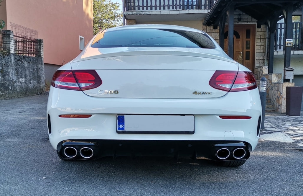Rear Bumper+Diffuser Fit For Mercedes C-Class C205 A205 2014-2019 