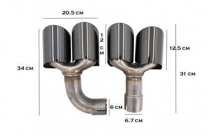 Diffusore Doppia Uscita con Terminali di Scarico adatto per BMW X3 G01 LCI M-Sport 2021+