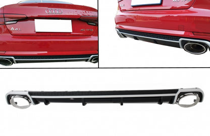 Paraurti posteriore mantovana diffusore punte di scarico adatto per Audi A4 B9