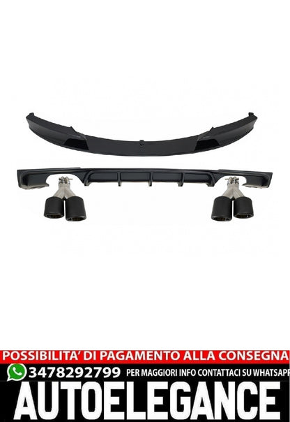Spoiler anteriore con diffusore doppia uscita e terminali adatti per BMW f30 f3