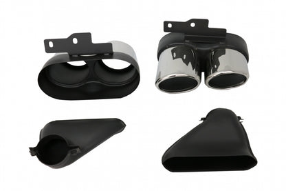 Rear Bumper Diffuser Valance with Exhaust Tips suitable for Audi A6 C8 4K