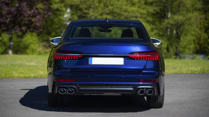Rear Bumper Diffuser Valance with Exhaust Tips suitable for Audi A6 C8 4K