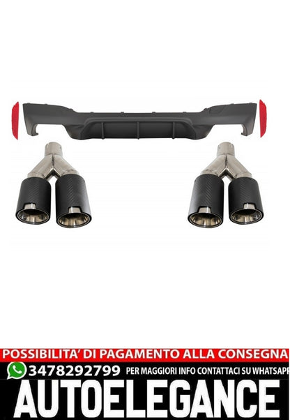 diffusore posteriore nero opaco in carbonio adatto per BMW Serie 5 G30 G31