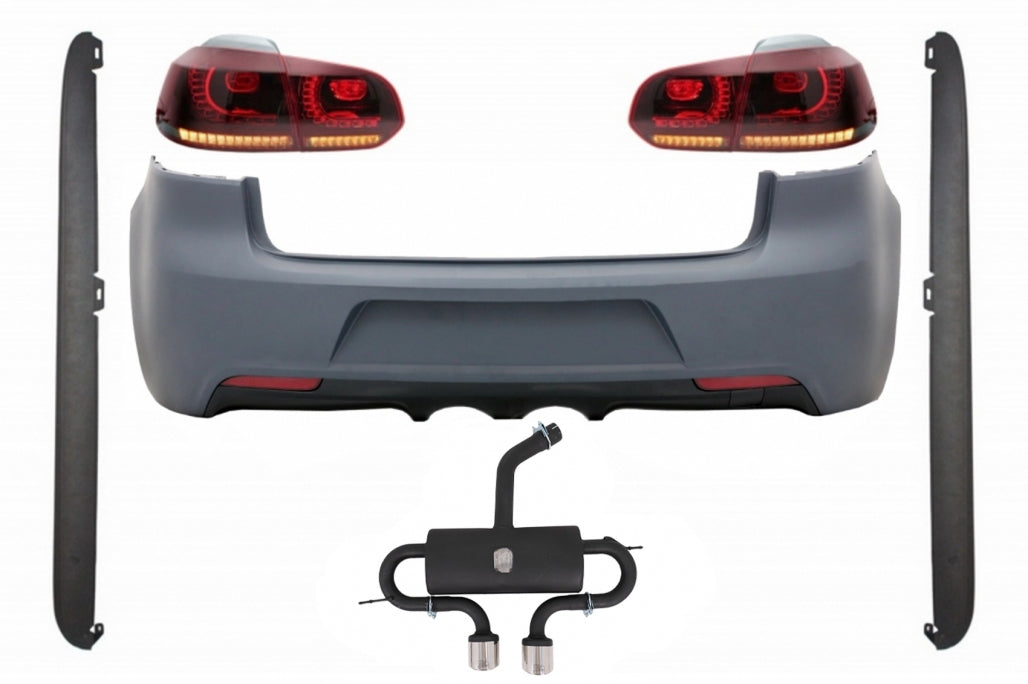 Paraurti posteriore con impianto di scarico adatto per VW Golf 6 VI (2008-2013)