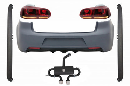 Paraurti posteriore con impianto di scarico adatto per VW Golf 6 VI (2008-2013)