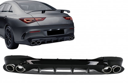 Rear Diffuser and Chrome Exhaust Tips suitable for Mercedes CLA X118 