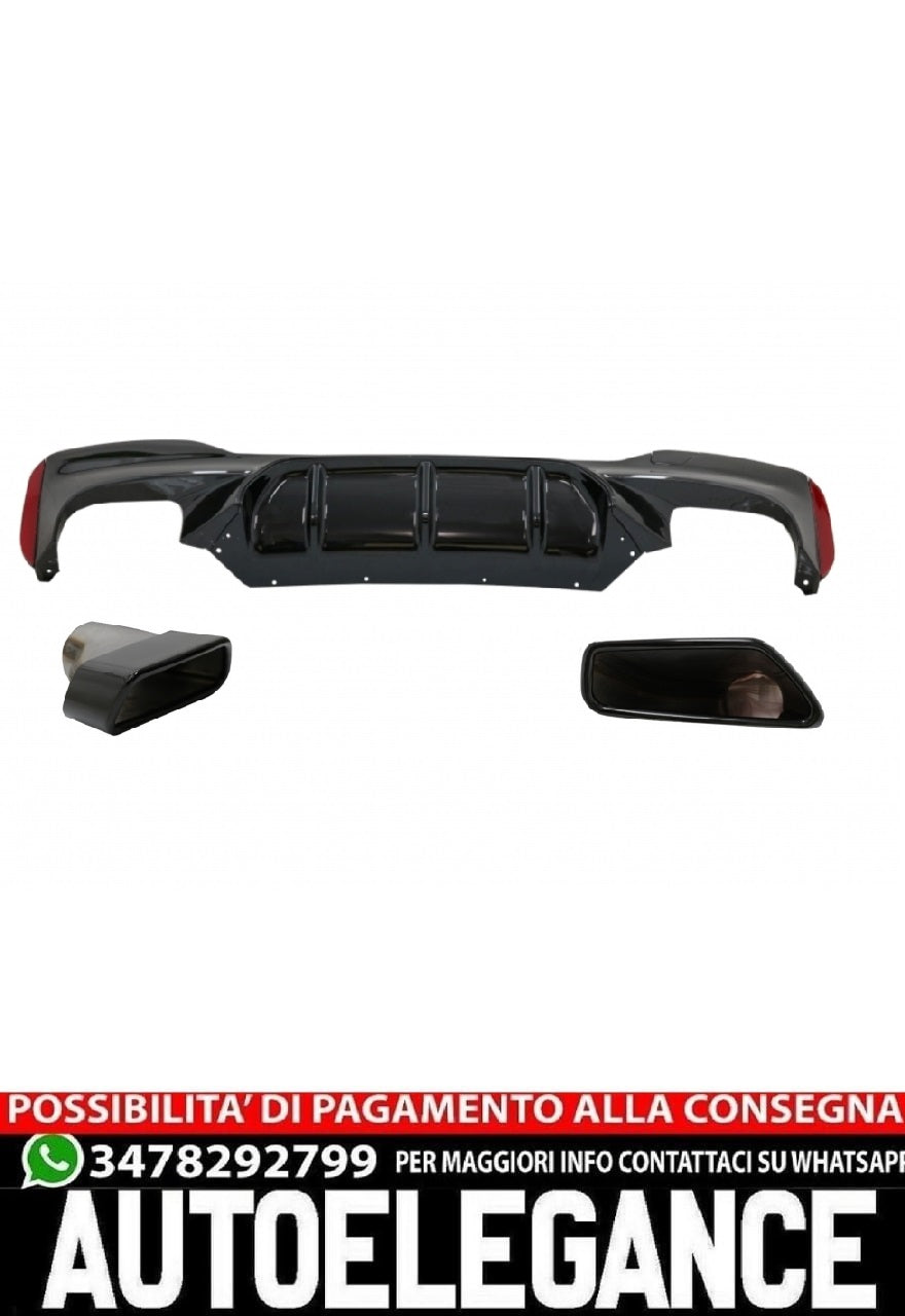 Diffusorecon terminali di scarico Nero adatto per BMW Serie 5 G30 G31 limousine
