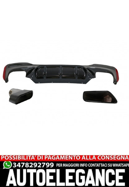 Diffusorecon terminali di scarico Nero adatto per BMW Serie 5 G30 G31 limousine