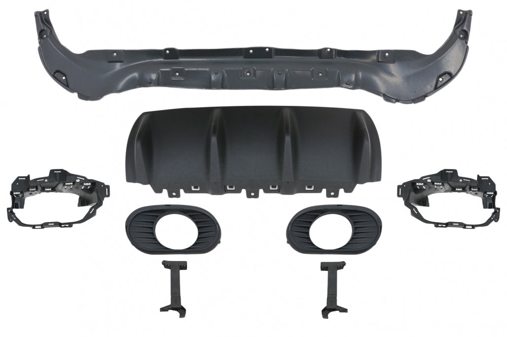 Diffusore Posteriore con Terminali di Scarico Neri adatto per Mercedes GLB X247 SUV (dal 2020 in poi) GLB 35 Design Night Package