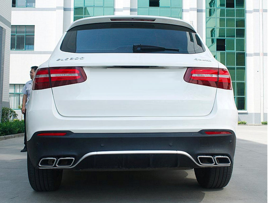 Diffusore Posteriore con Terminali di Scarico adatto per Mercedes GLC X253 SUV (2015-07.2019) equipaggiato Pacchetto Standard