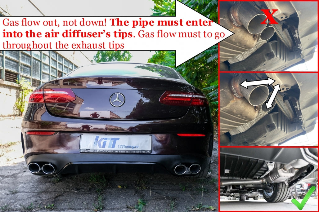 Diffusore Posteriore+Terminali di Scarico per Mercedes Classe E C238A238 2016-19