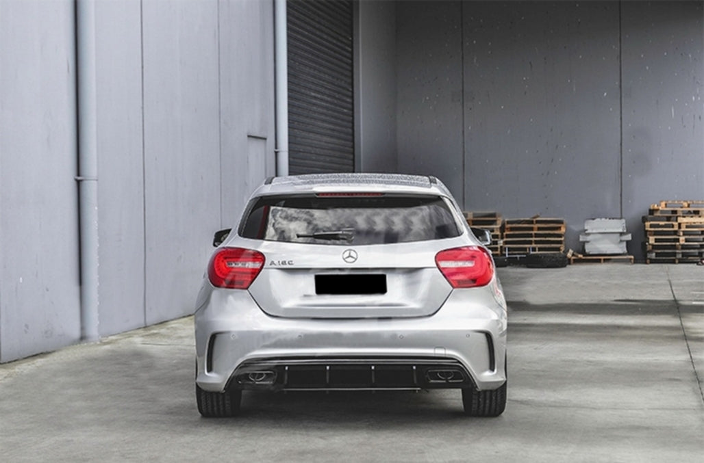 Rear Bumper Diffuser A45 AMG Facelift Look for Mercedes A-Class (W176) (2012-2018) AMG-Line Bumper Gloss Black