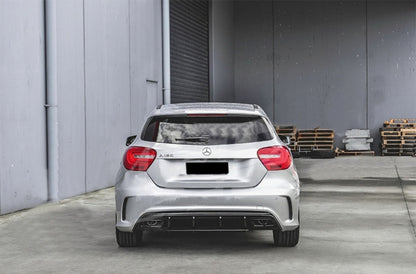 Rear Bumper Diffuser A45 AMG Facelift Look for Mercedes A-Class (W176) (2012-2018) AMG-Line Bumper Gloss Black