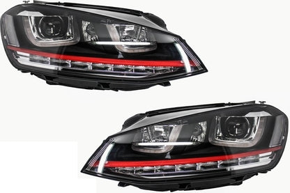 Fari RHD 3D LED DRL adatti per VW Golf 7 VII (2012-2017) RED R20 GTI Look LED Fl