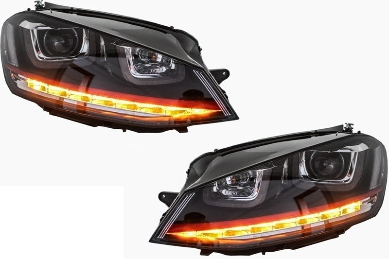 Fari RHD 3D LED DRL adatti per VW Golf 7 VII (2012-2017) RED R20 GTI Look LED Fl