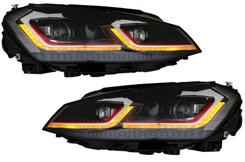 Fari a LED con guida a destra adatti per VW Golf 7 VII (2012-2017) Facelift G7.5 GTI Look Luci di svolta dinamiche sequenziali