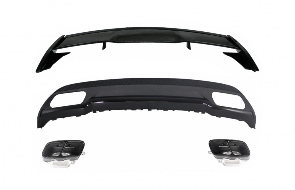 Roof spoiler suitable for Mercedes W176 A-Class (2012 onwards) with diffuser 