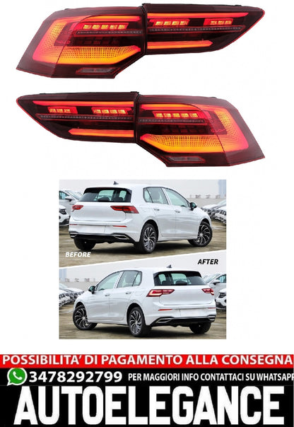 Fanali posteriori full LED adatti per VW Golf VIII Hatchback Mk8 MQB (2020-Up) L
