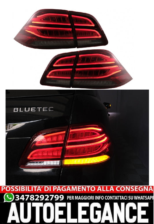 Fanali posteriori full LED LightBar adatti per Mercedes Classe M W166 (2012-2015) Rosso Bianco LHD