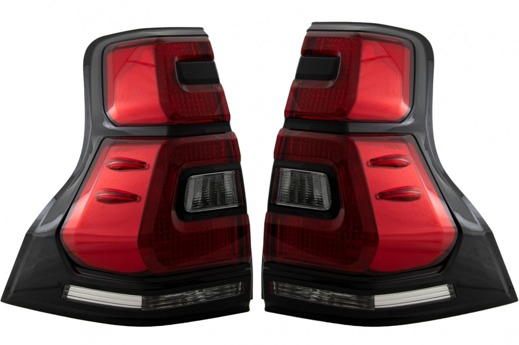 Fanali posteriori a LED adatti per Toyota Land Cruiser FJ150 Prado (2010-2018) Barra luminosa trasparente rossa (2018+) Design
