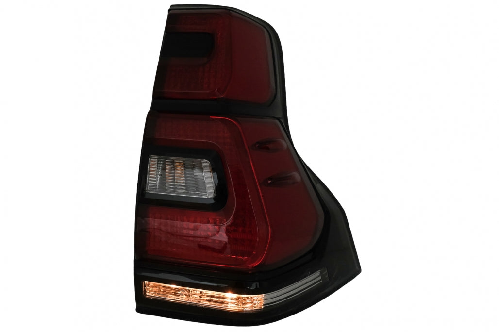Fanali posteriori a LED adatti per Toyota Land Cruiser FJ150 Prado (2010-2018) Barra luminosa trasparente rossa (2018+) Design