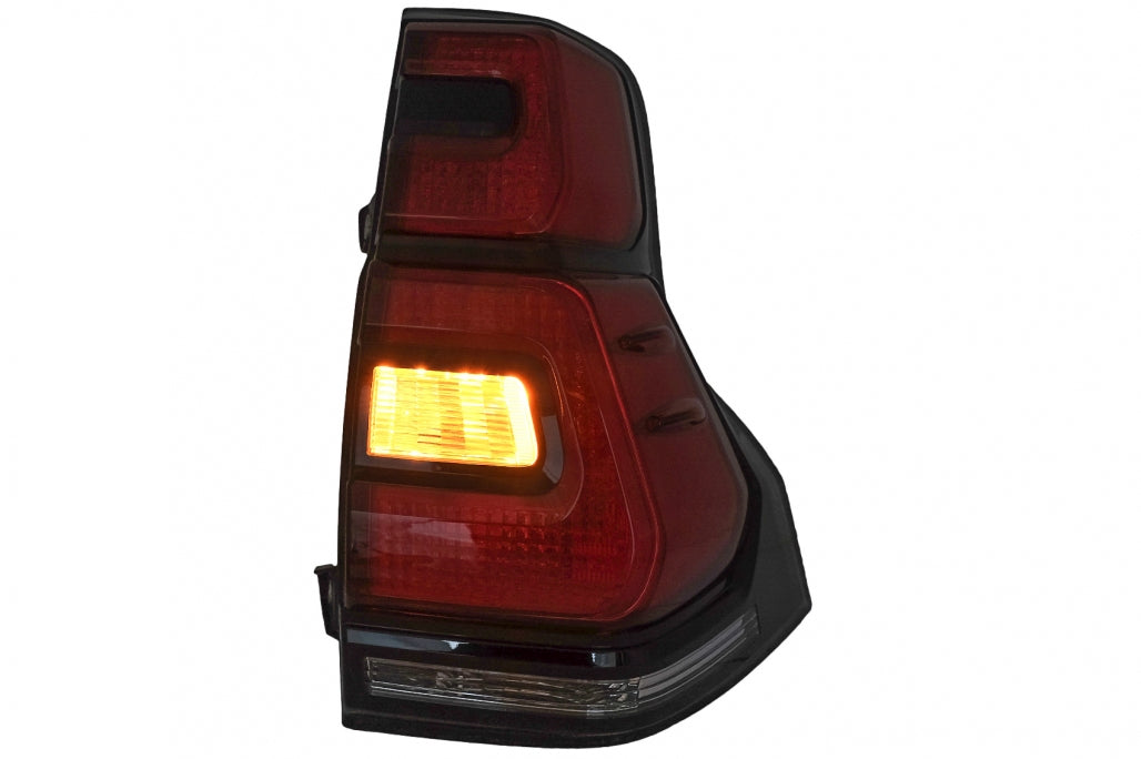 Fanali posteriori a LED adatti per Toyota Land Cruiser FJ150 Prado (2010-2018) Barra luminosa trasparente rossa (2018+) Design
