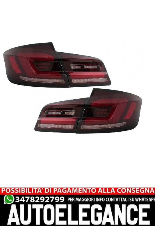 Full LED bar rear lights suitable for BMW 5 Series F10 (2011-2017) Smoke red dynamic sequential turn signal