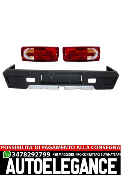 Paraurti posteriore adatto per Mercedes W463 Classe G (1989-2017) con Fanali posteriori Rosso Trasparente G63 G65 Design