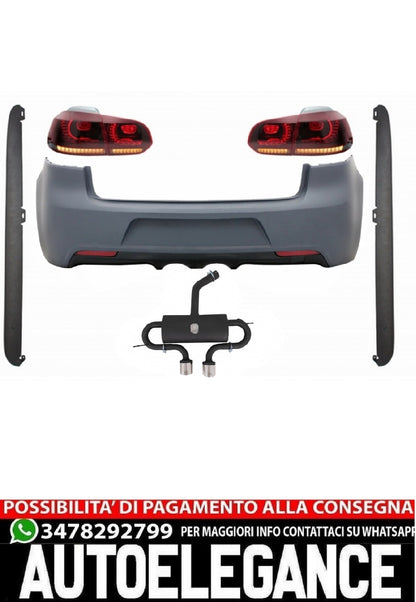 Paraurti posteriore con impianto di scarico adatto per VW Golf 6 VI (2008-2013)