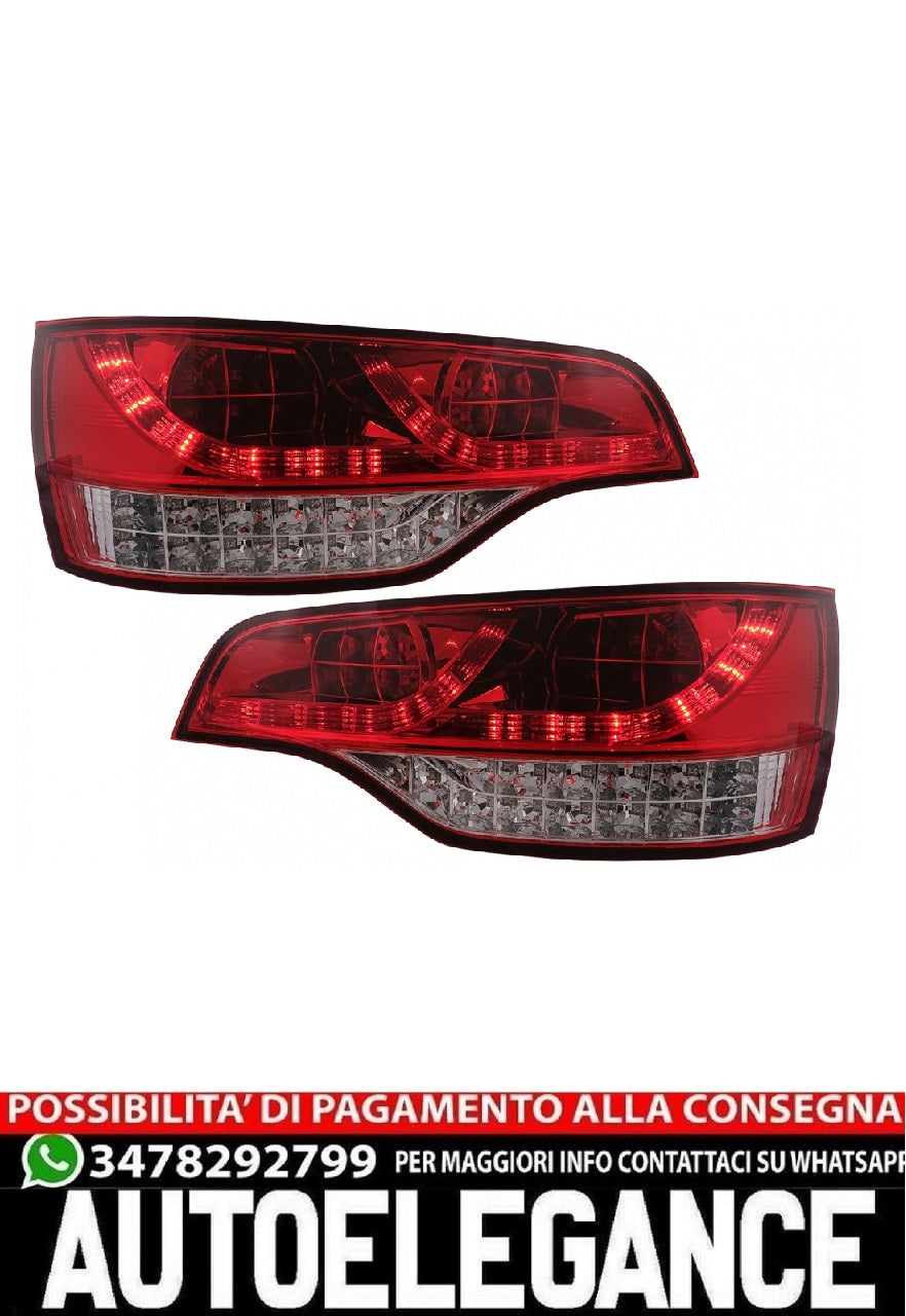 Fanali posteriori Full LED adatti per Audi Q7 4L (2006-2009) Rosso Trasparente