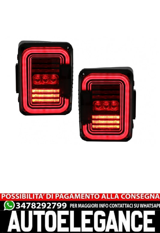 Fanali posteriori Full LED adatti per Jeep Wrangler JK (2007-2017) Fumè