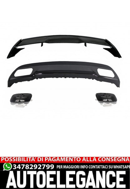 Roof spoiler suitable for Mercedes W176 A-Class (2012 onwards) with diffuser 