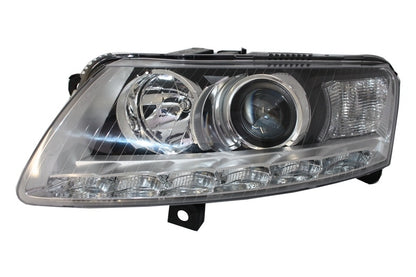 Xenon LED DRL headlights suitable for Audi A6 C6 4F (04.2004-2008) Chrome without AFS
