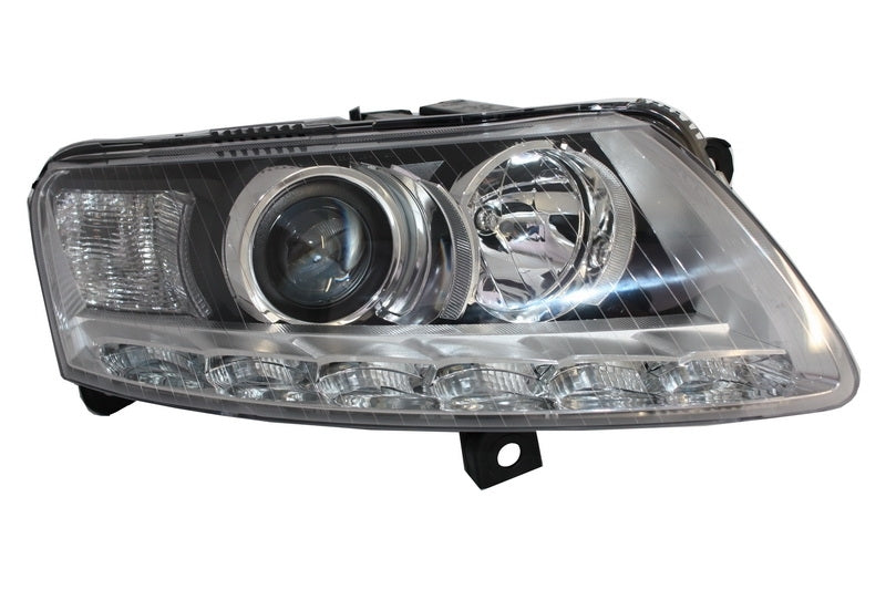 Xenon LED DRL headlights suitable for Audi A6 C6 4F (04.2004-2008) Chrome without AFS