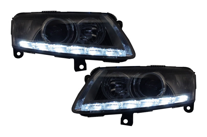 Xenon LED DRL headlights suitable for Audi A6 C6 4F (04.2004-2008) Chrome without AFS
