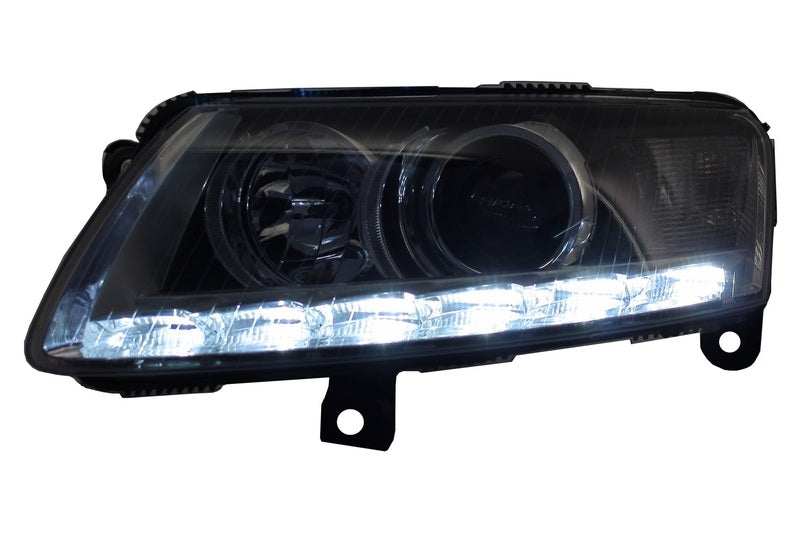 Xenon LED DRL headlights suitable for Audi A6 C6 4F (04.2004-2008) Chrome without AFS