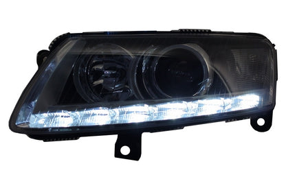 Xenon LED DRL headlights suitable for Audi A6 C6 4F (04.2004-2008) Chrome without AFS