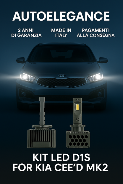 ⭐KIT LED D1S 6000K ANABBAGLIANTI PER KIA CEE’D MK2 – LUCE BIANCA POTENTE⭐