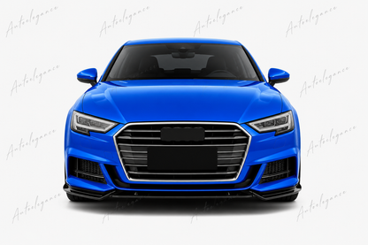 🔥ART.9894 SPLITTER ANTERIORE PER AUDI A3 S3 S LINE 8V NERO LUCIDO 2017-2020🔥