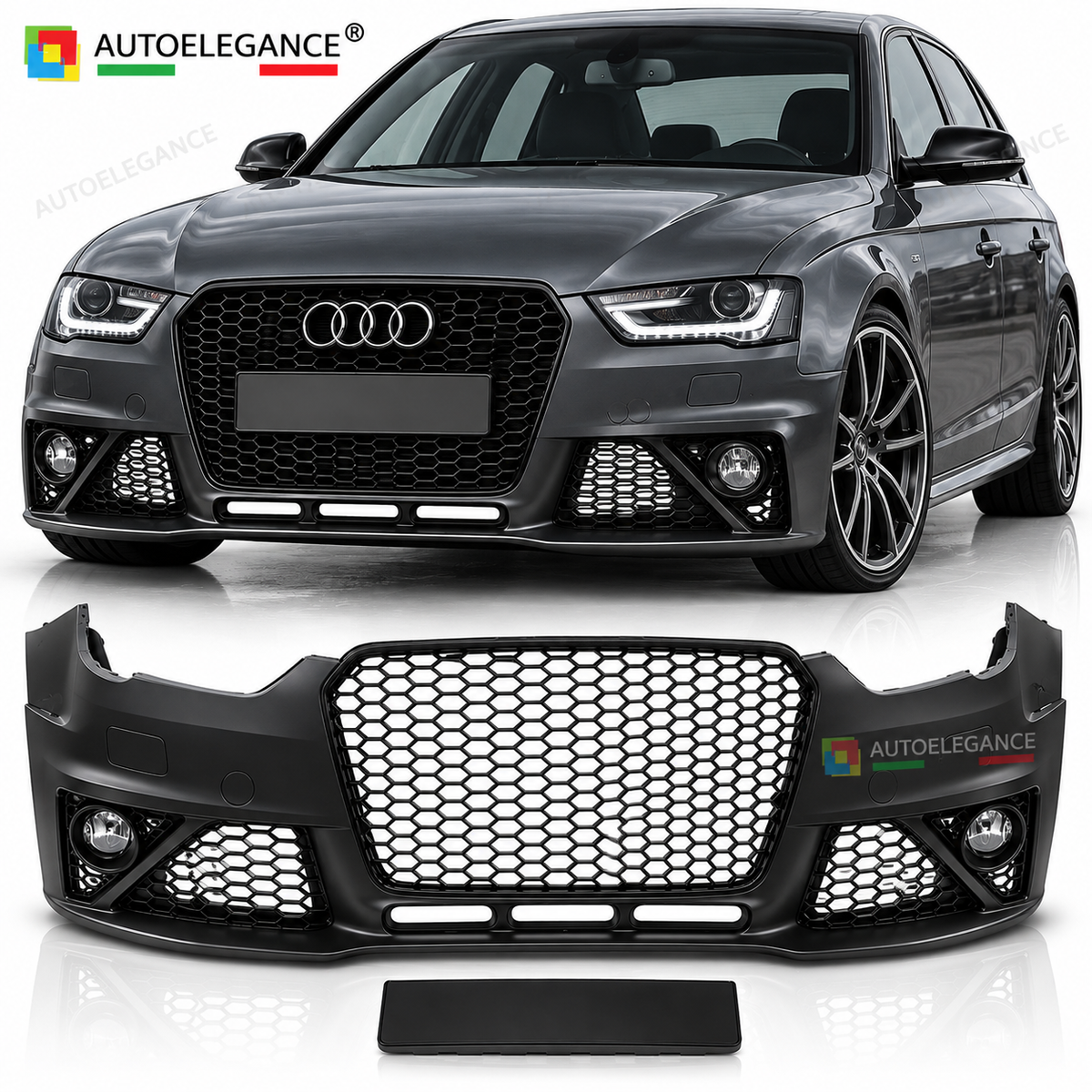 PARAURTI ANTERIORE STILE SPORT ADATTO PER AUDI A4 B8 12-15 LOOK RS