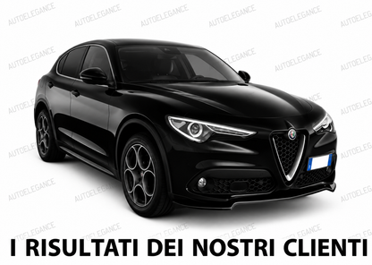 💫ART.0233 SPLITTER ANTERIORE NERO LUCIDO ABS PER ALFA ROMEO STELVIO💫